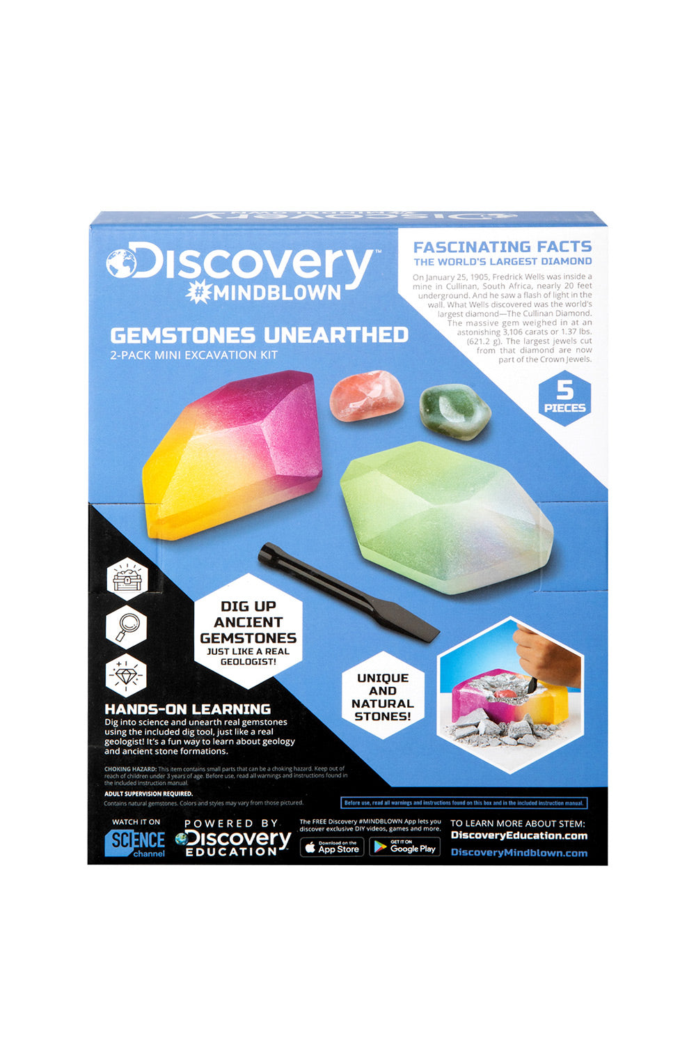 Discovery Mindblown Mini Unearthed Gemstones Dig Set, 2 Pack Excavation Kit