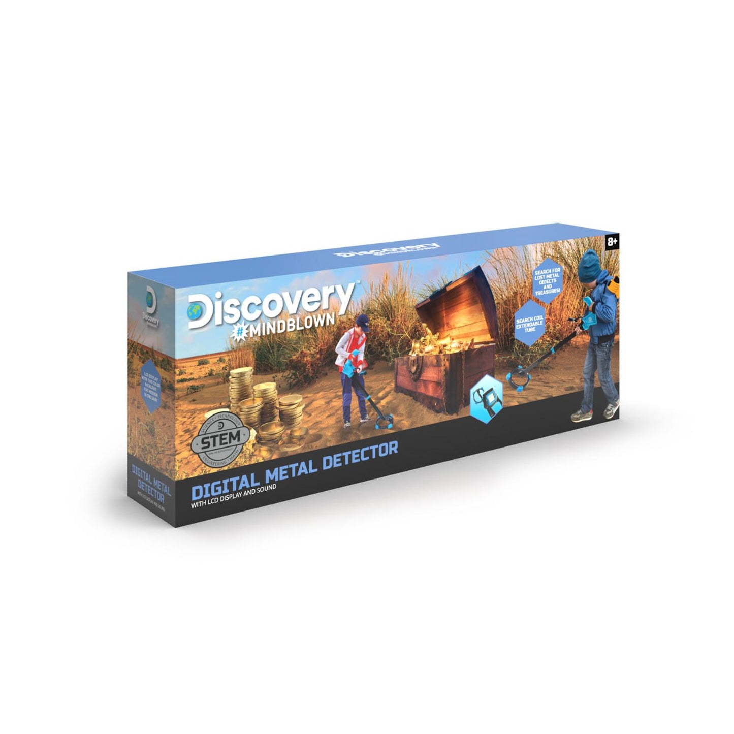 Discovery™ #Mindblown Kids Digital Metal Detector with Searching Motion LCD screen, STEM Toy for Kids 6+ Years