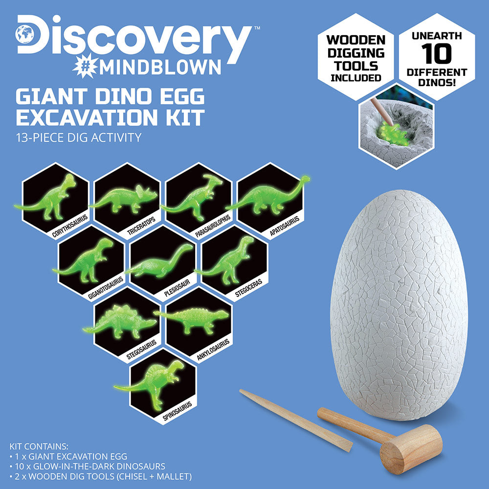 Discovery Mindblown Giant Dino Egg Excavation Kit 13 pieces Set