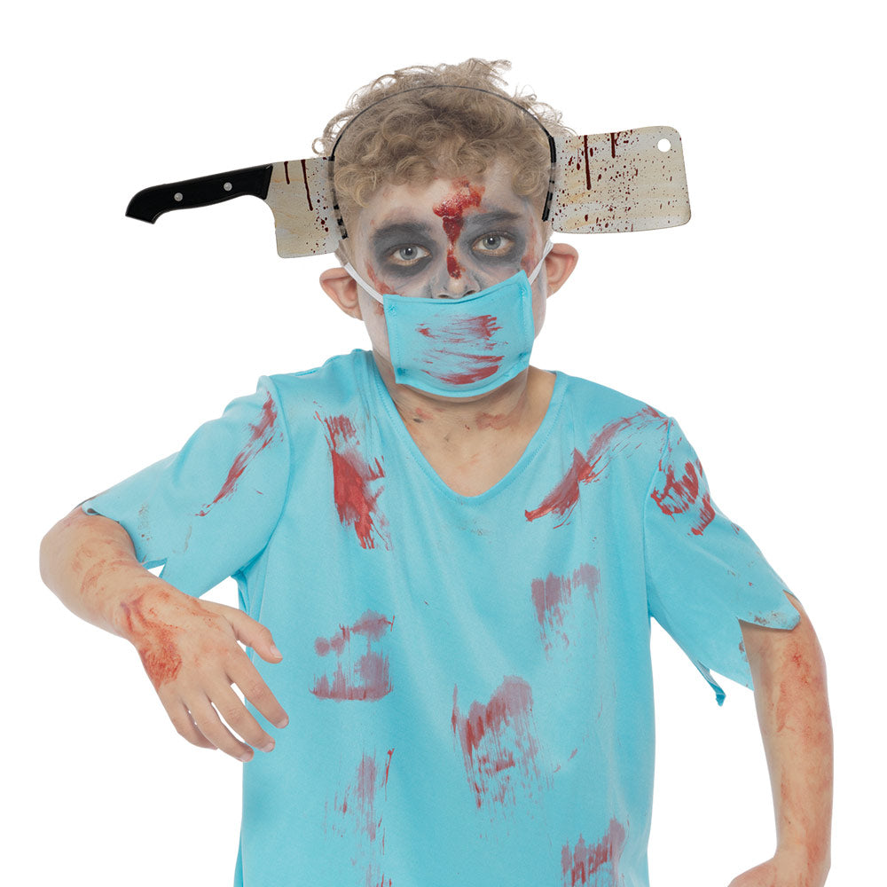 Mad Toys Creepy Zombie Fake Cleaver Headband Halloween Costumes Accessory for Kids and Adults