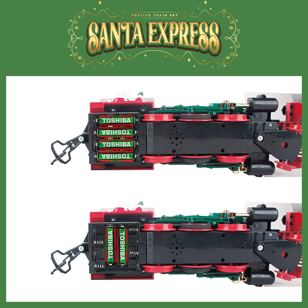 Mad Toys Santa Express Light-Up Xmas 5.35 Meters Train Set with Smoke & Sound