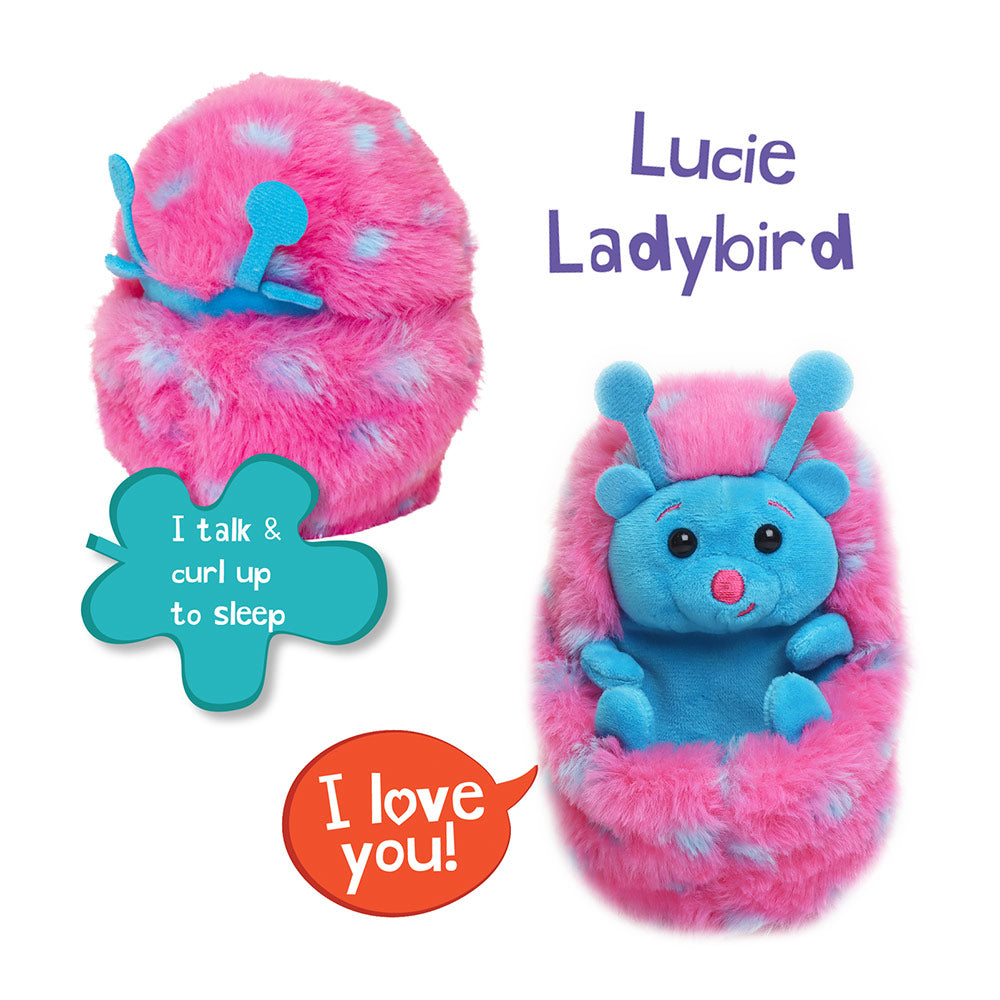 Curlimals Lucie the Ladybird Interactive Soft Toy With Over 50 Sounds and Reactions Responds to Touch Cuddly Fun Woodland Animal Gift For Girls and Boys Age 3+, Pink