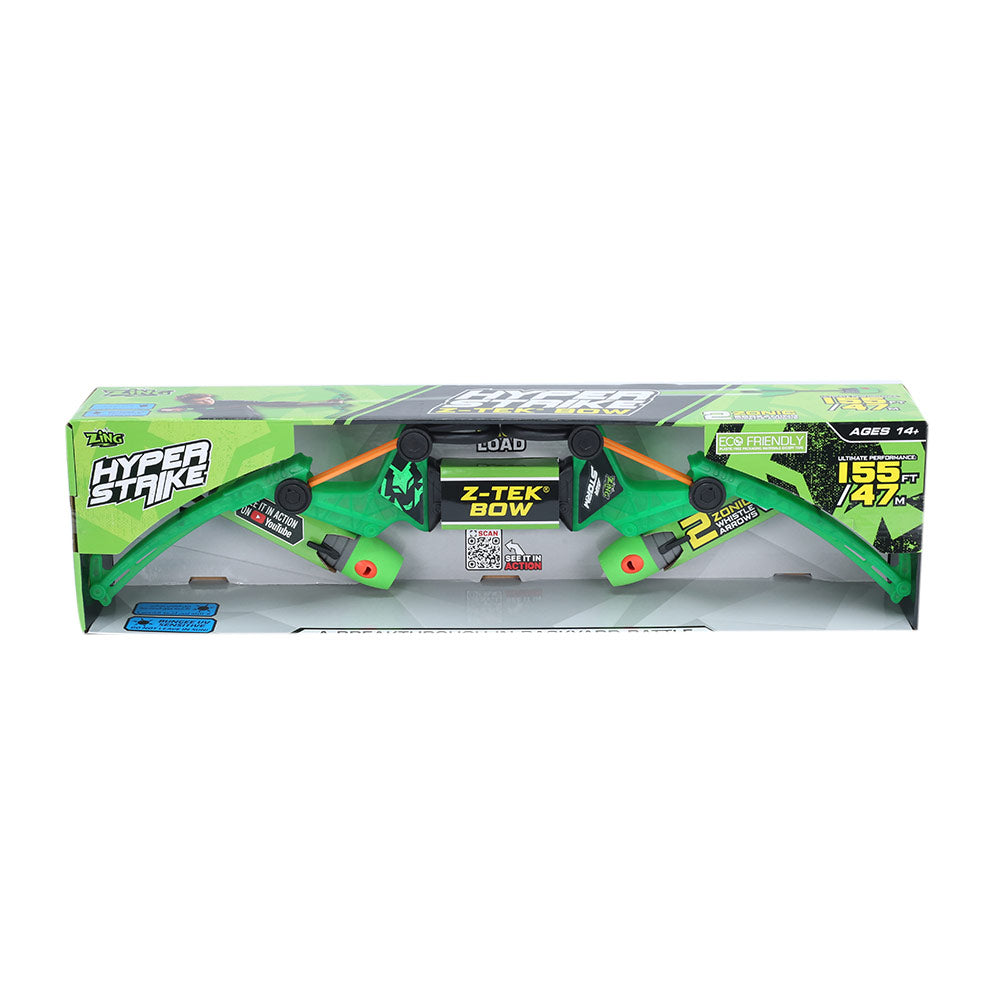 Zing Hyper Strike Original Z-TEK Bow Power Launcher Set 155ft Extreme Range, Dual Zonic Whistle Arrows, Fast-Load Bungee System for Teens Ages 14+
