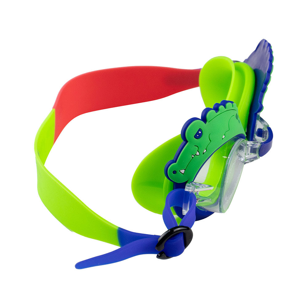 Aqua2ude Gator Royal Blue Goggles for Kids - Alligator Style, UV & Anti-Fog Lenses, Age 3+, With Case
