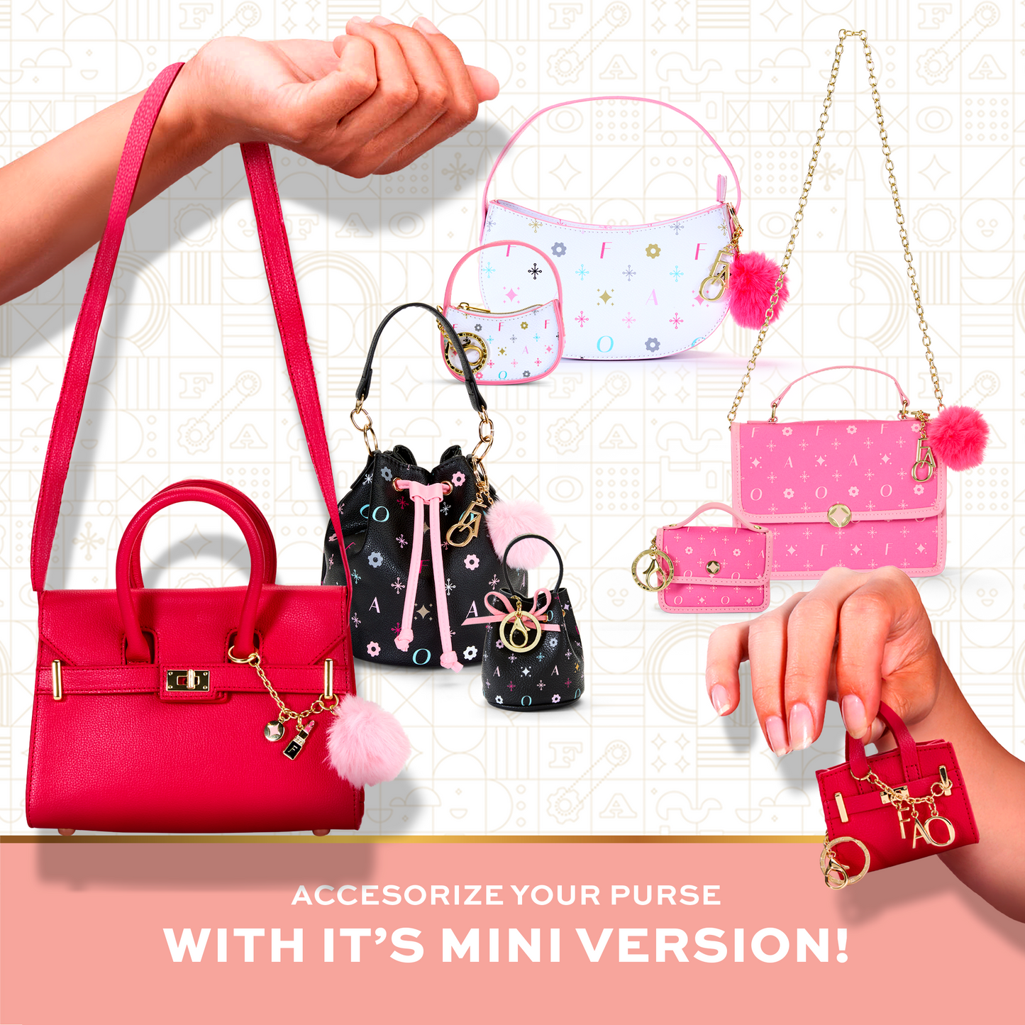 FAO Schwarz® Mini Spring St. Saddle Bag Keychain