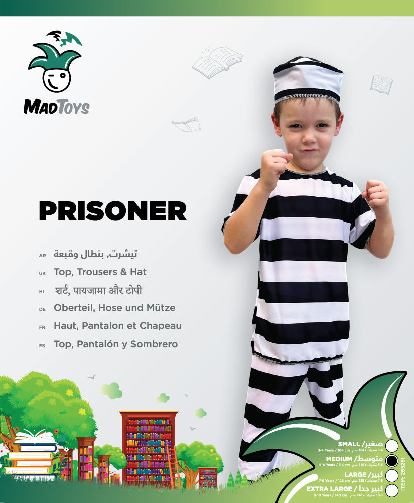 Mad Toys Prisoner Book Week and World Book Day Halloween Costumes