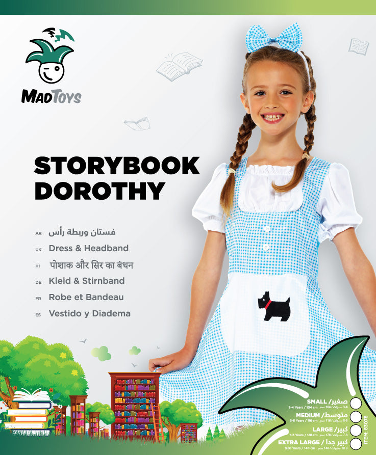 Mad Toys Storybook Dorothy Book Week and World Book Day Halloween Costumes