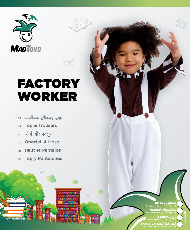 Mad Toys Factory Worker Book Week and World Book Day Halloween Costumes