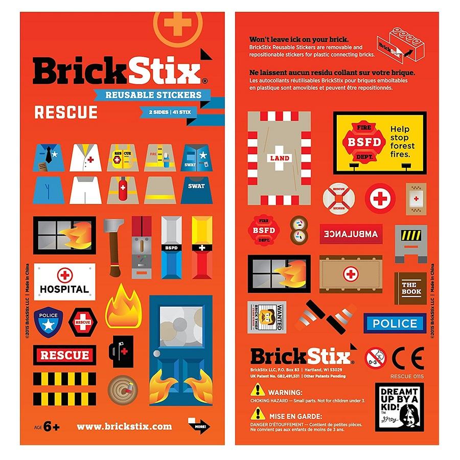 Rescue themed stickers in orange pack
