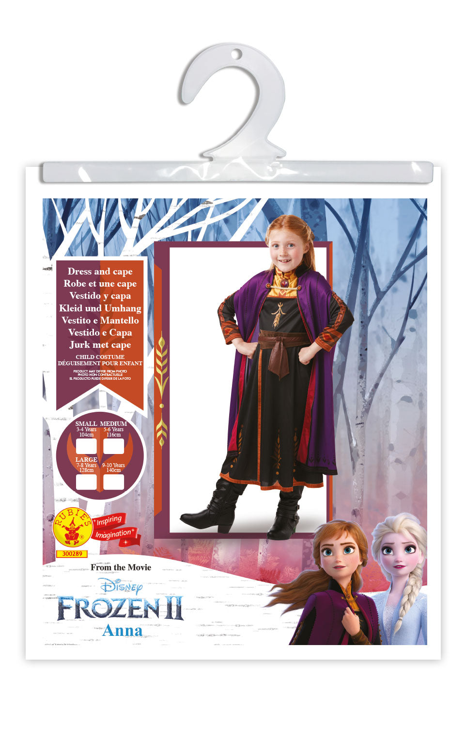 Rubies Disney Frozen 2 Classic Princess Anna Travel Dress Book Week and World Book Day Halloween Child Costume