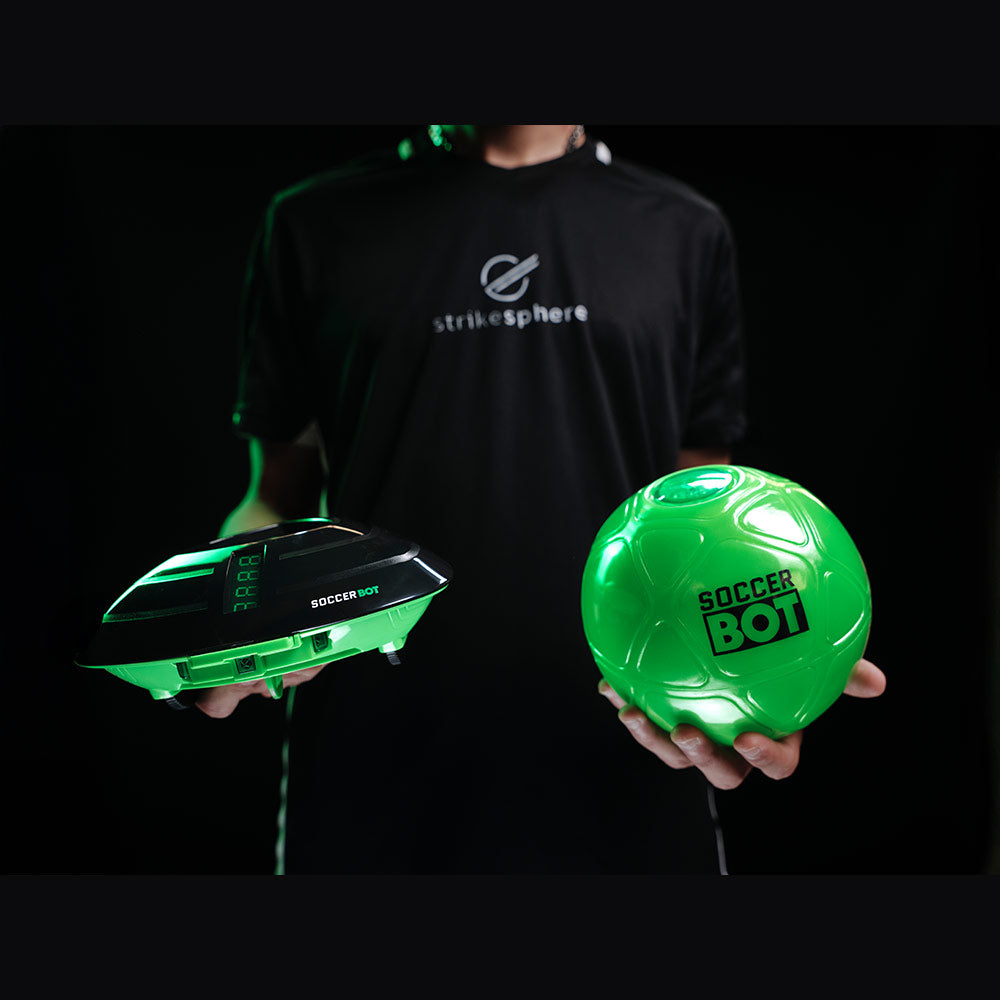 Strikesphere Soccer Bot Indoor Football Trainer – Smart Interactive Football Game for Kids (Black, One Size)