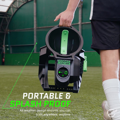 Strikesphere Soccer Launcher Smart Football Training Customisable Universal Launcher for Volleys, Control & Precision, Fires up to 13ft, LED Audio Countdown