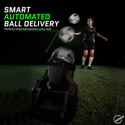 Strikesphere Soccer Launcher Smart Football Training Customisable Universal Launcher for Volleys, Control & Precision, Fires up to 13ft, LED Audio Countdown
