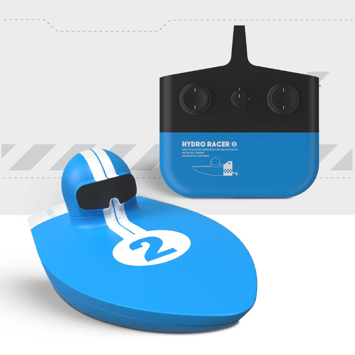 Sharper Image® X-Treme Hydro RC Speedboat, Blue, Group Boat Racing High Speed Toy for Kids 6+ Years, Rechargeable Battery, Portable & Easy Steering