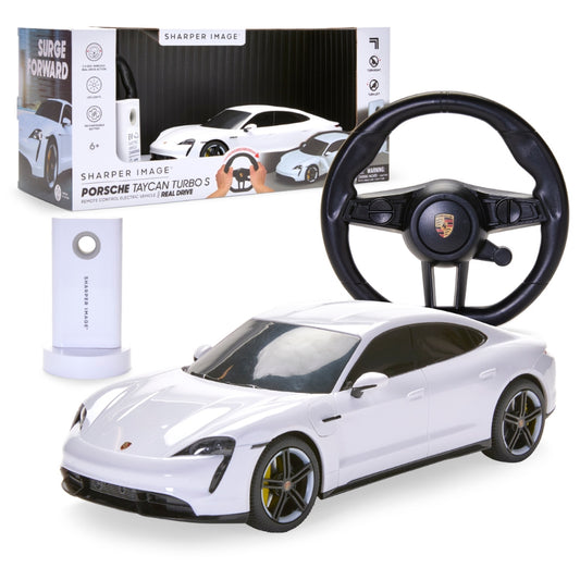 Porsche Real Drive Steering Remote Control Electric Car, Working LED Lights & USB-C Charging Station Ideal Gift for Kids 6+ Years Collectible RC Toys