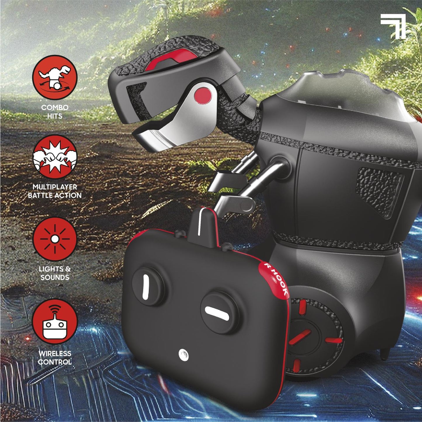 Sharper Image® Robo Raptor Rivals Remote Control Battle Dinos Dual & Multi-Player Toy with Light & Sound Effect for Kids 8+ Years