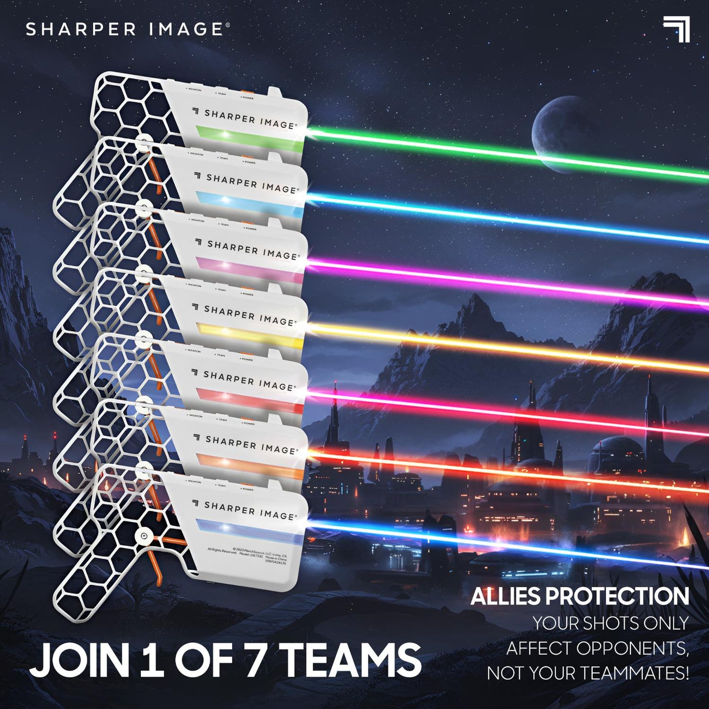 Sharper Image® Laser Tag Blaster Duo Set for Multi-Team Play, Lights & Sounds Effect, Dual Firing Modes Shooting Toy for Kids 8+ Years