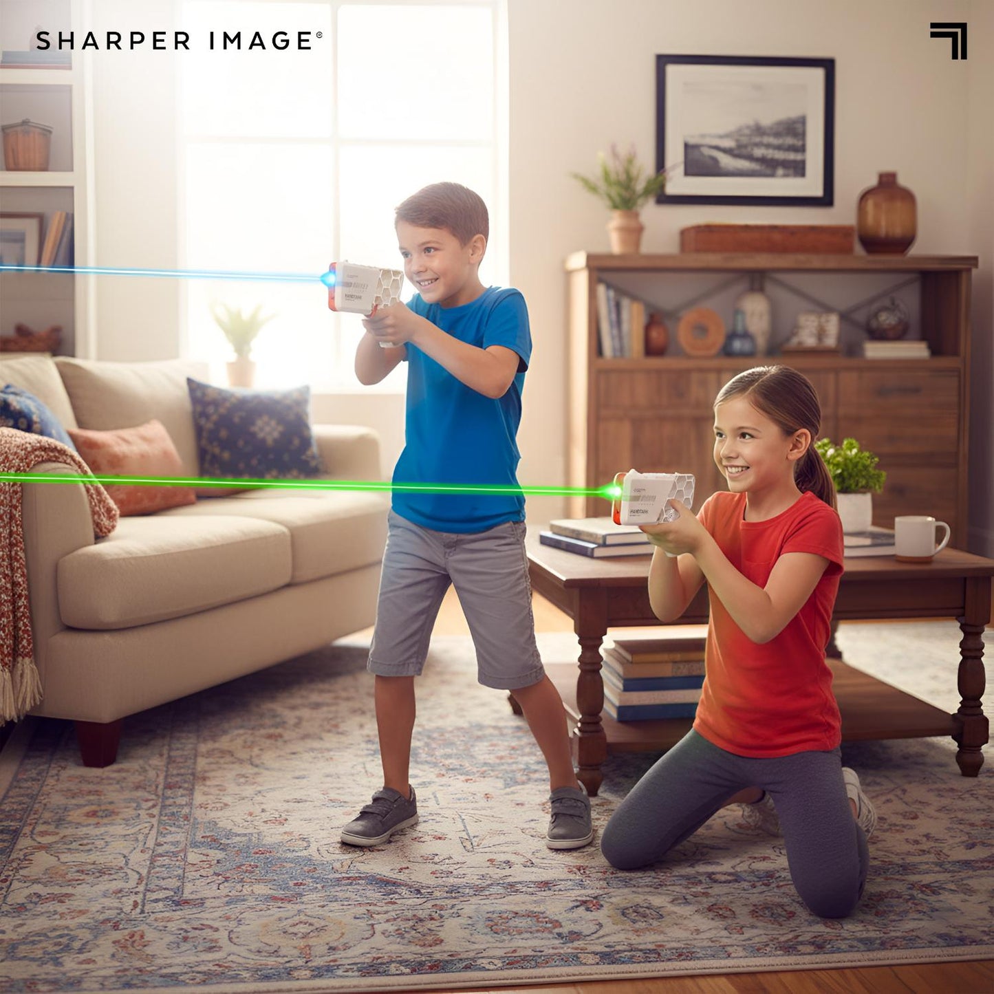 Sharper Image® Laser Tag Blaster Duo Set for Multi-Team Play, Lights & Sounds Effect, Dual Firing Modes Shooting Toy for Kids 8+ Years