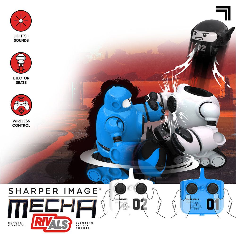 Sharper Image Remote Control Ejecting Battle Robots Mecha Rivals Dual ...