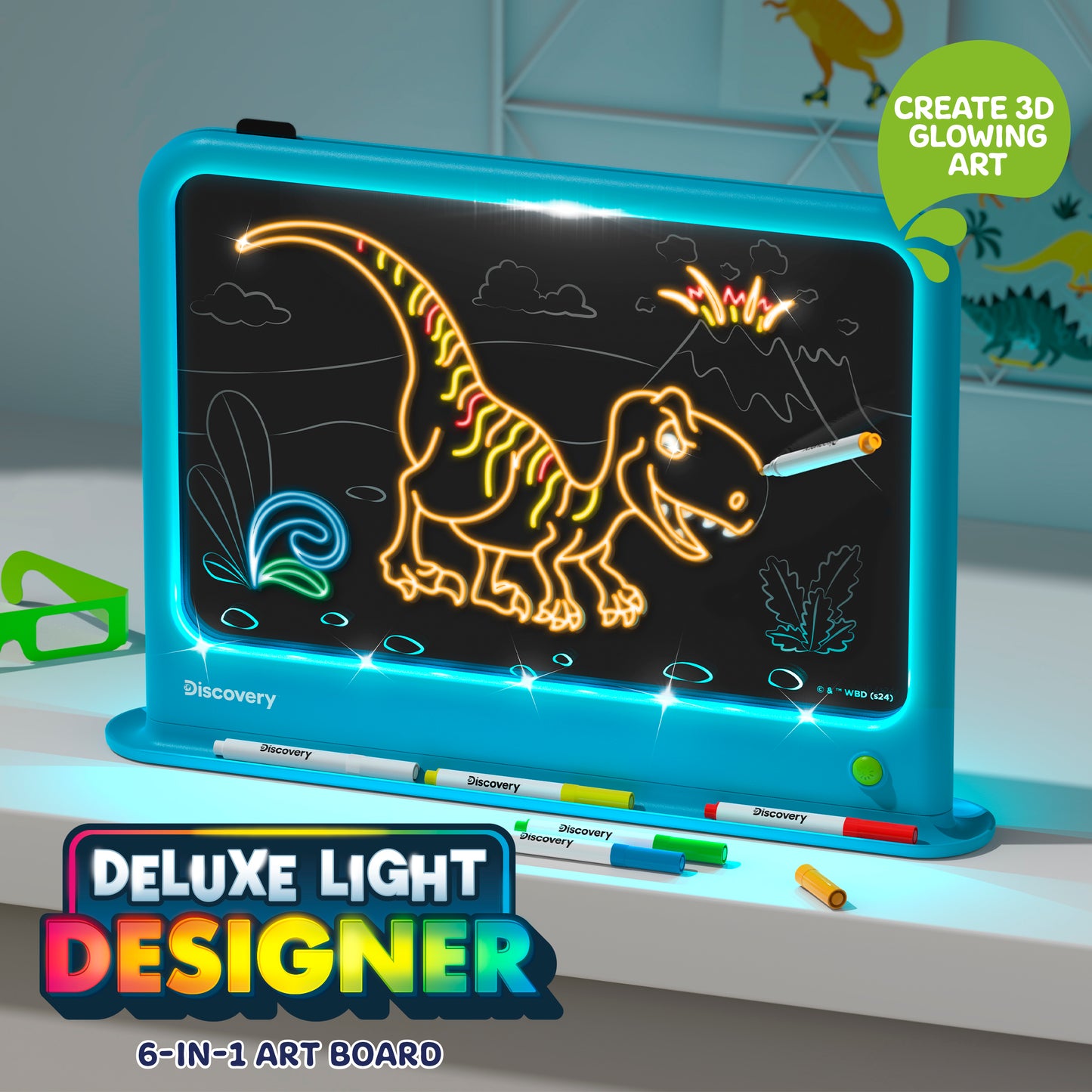 Discovery™ Deluxe Light Designer 6-In-1 Art Board, Arts & Crafts Kit, Educational Toys for Kids & Toddlers 4+ Years