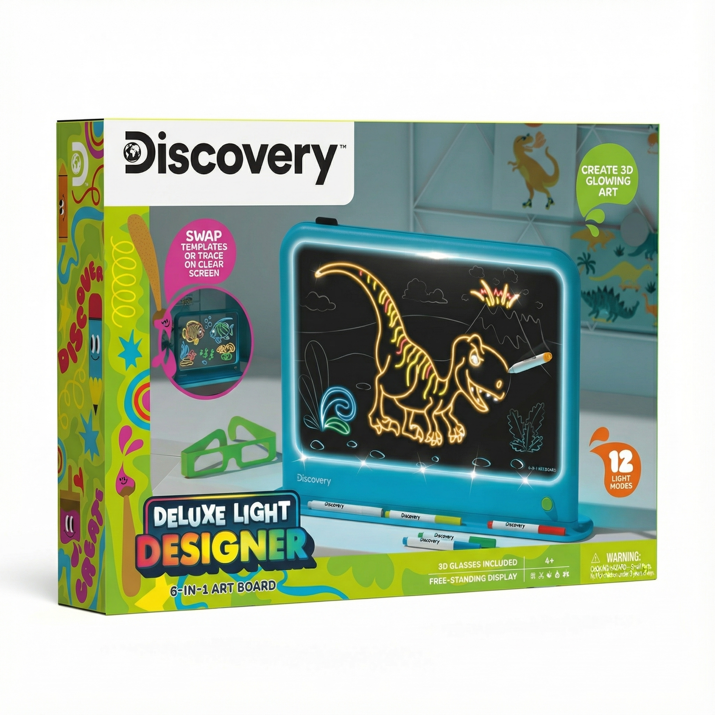 Discovery™ Deluxe Light Designer 6-In-1 Art Board, Arts & Crafts Kit, Educational Toys for Kids & Toddlers 4+ Years