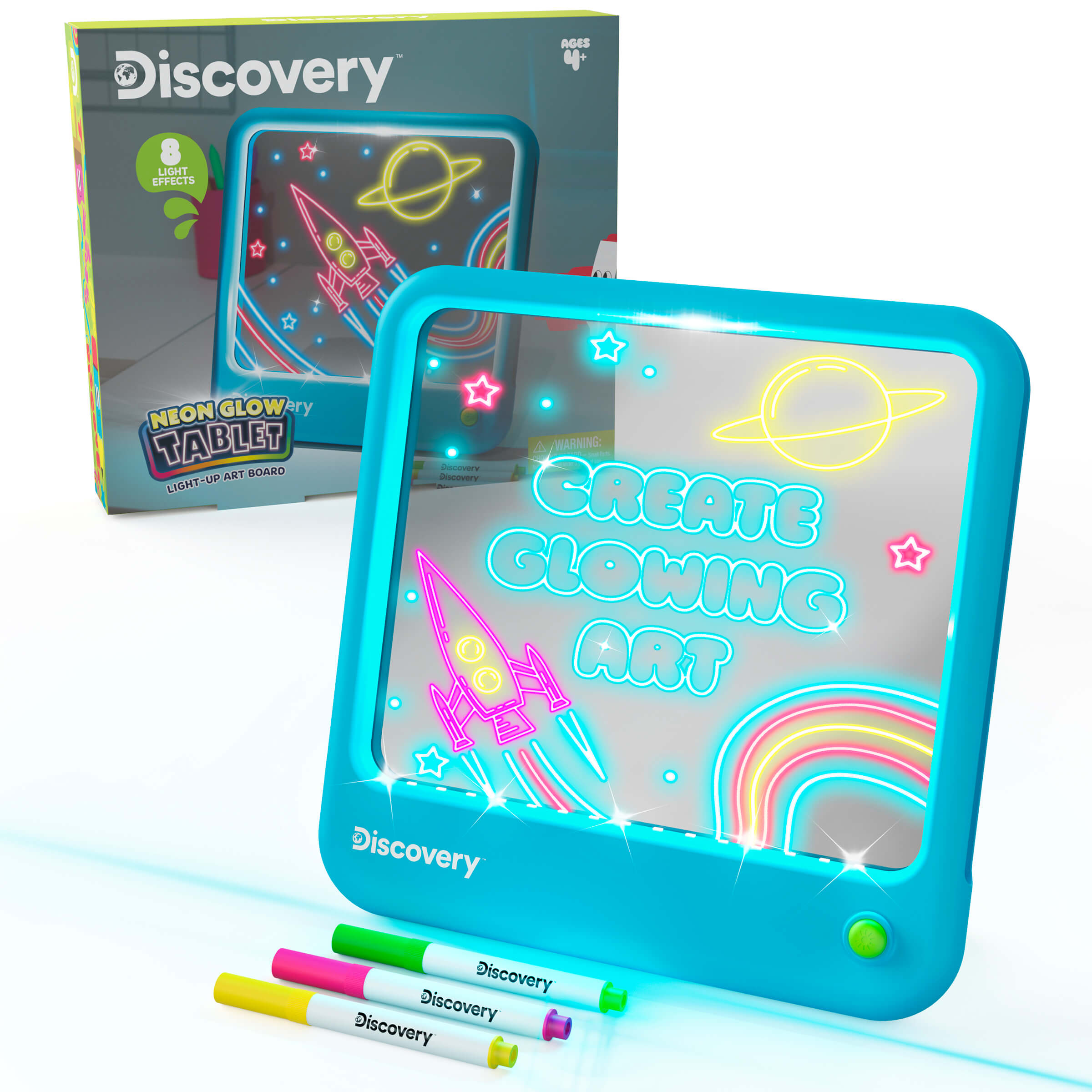 Discovery Neon Glow Tablet Light Up Art Board STEM Toy Costume World Middle East