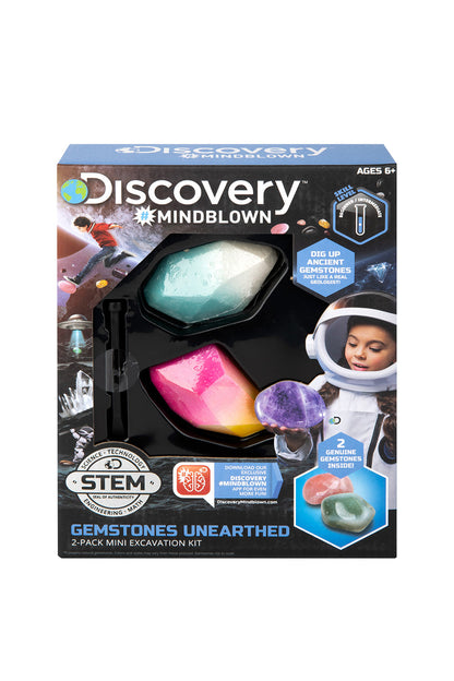Discovery Mindblown Mini Unearthed Gemstones Dig Set, 2 Pack Excavation Kit