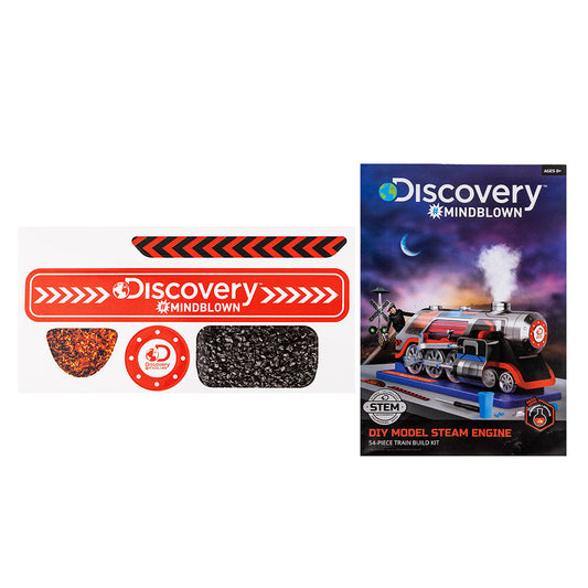 Discovery Mindblown Kids DIY Steam Engine 54-Piece Train Build Science Kit