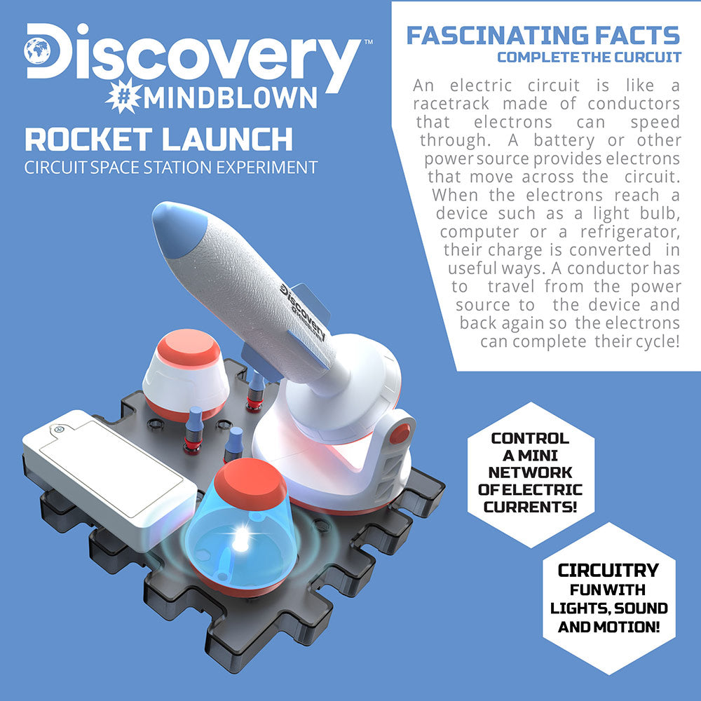 Discovery Mindblown STEM Rocket Launch Space Station Circuitry Set, Build-it-Yourself Engineering Toy Kit