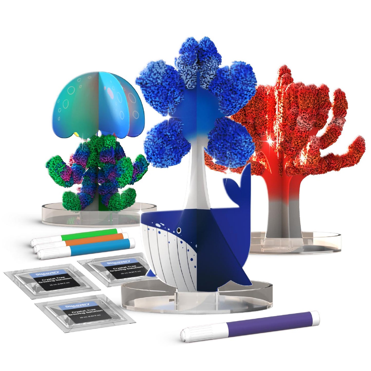 Discovery™ #MINDBLOWN Crystal Sea Creations 13-Piece Chemistry Kit, Early Learning Experiment STEM Toy for Kids 8+ Years