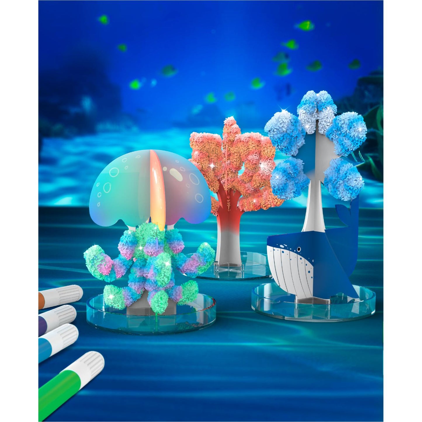 Discovery™ #MINDBLOWN Crystal Sea Creations 13-Piece Chemistry Kit, Early Learning Experiment STEM Toy for Kids 8+ Years