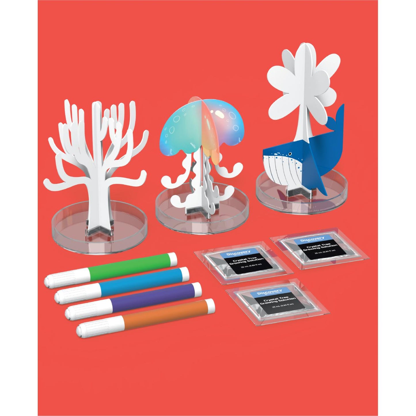 Discovery™ #MINDBLOWN Crystal Sea Creations 13-Piece Chemistry Kit, Early Learning Experiment STEM Toy for Kids 8+ Years