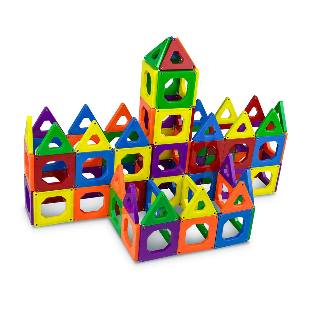 Mad Toys Magnetic Builder Set 200 Pieces Multicolour Magnetic Construction Tiles STEM Educational Building Toy for Kids, Creative Learning, Fine Motor Skills & Imaginative Play, Ages 3+