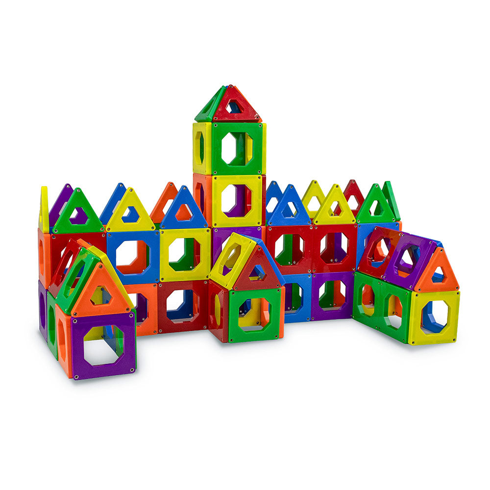 Mad Toys Magnetic Builder Set 200 Pieces Multicolour Magnetic Construction Tiles STEM Educational Building Toy for Kids, Creative Learning, Fine Motor Skills & Imaginative Play, Ages 3+