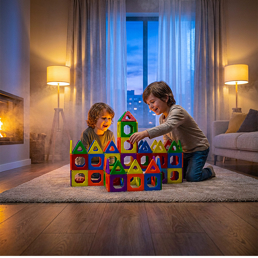 Mad Toys Magnetic Builder Set 150 Pieces Multicolour Magnetic Construction Tiles STEM Educational Building Toy for Kids, Creative Learning, Fine Motor Skills & Imaginative Play, Ages 3+