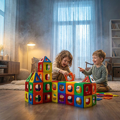 Mad Toys Magnetic Builder Set 150 Pieces Multicolour Magnetic Construction Tiles STEM Educational Building Toy for Kids, Creative Learning, Fine Motor Skills & Imaginative Play, Ages 3+