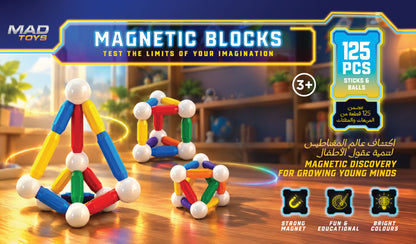 Mad Toys Magnetic Blocks -  125 Pcs