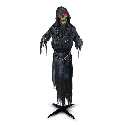 Mad Toys 5 Feet 7 Inches Animated Standing Reaper with Chain Halloween Decoration