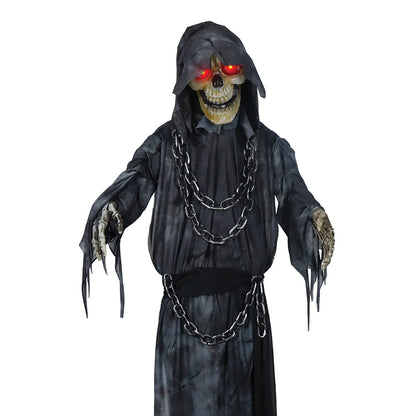 Mad Toys 5 Feet 7 Inches Animated Standing Reaper with Chain Halloween Decoration