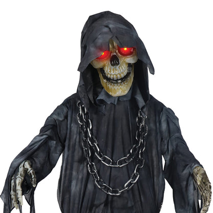 Mad Toys 5 Feet 7 Inches Animated Standing Reaper with Chain Halloween Decoration