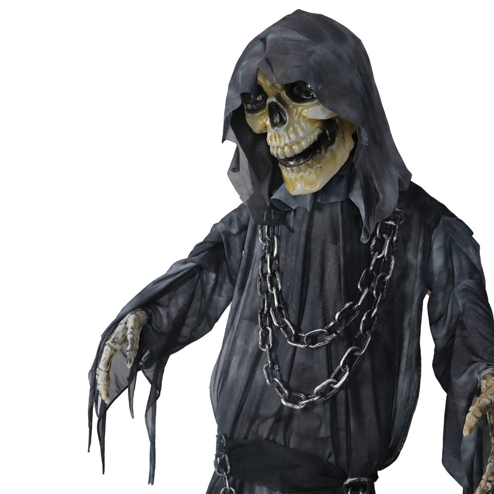 Mad Toys 5 Feet 7 Inches Animated Standing Reaper with Chain Halloween Decoration