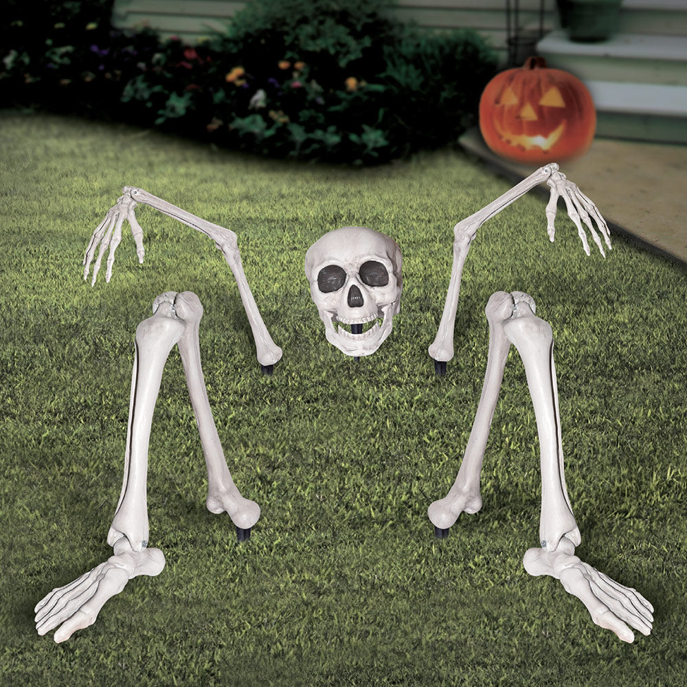 Mad Toys Life Size Groundbreaking Skeleton for Outdoor Halloween Decor and Props