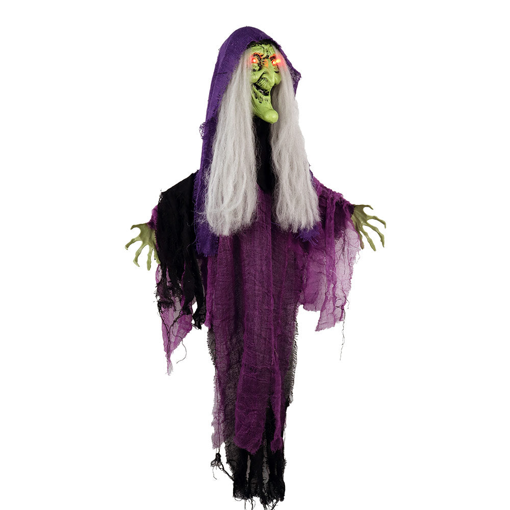 Mad Toys Spooky Hanging Witch with Light-Up Eyes Halloween Decoration