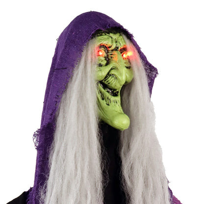 Mad Toys Spooky Hanging Witch with Light-Up Eyes Halloween Decoration