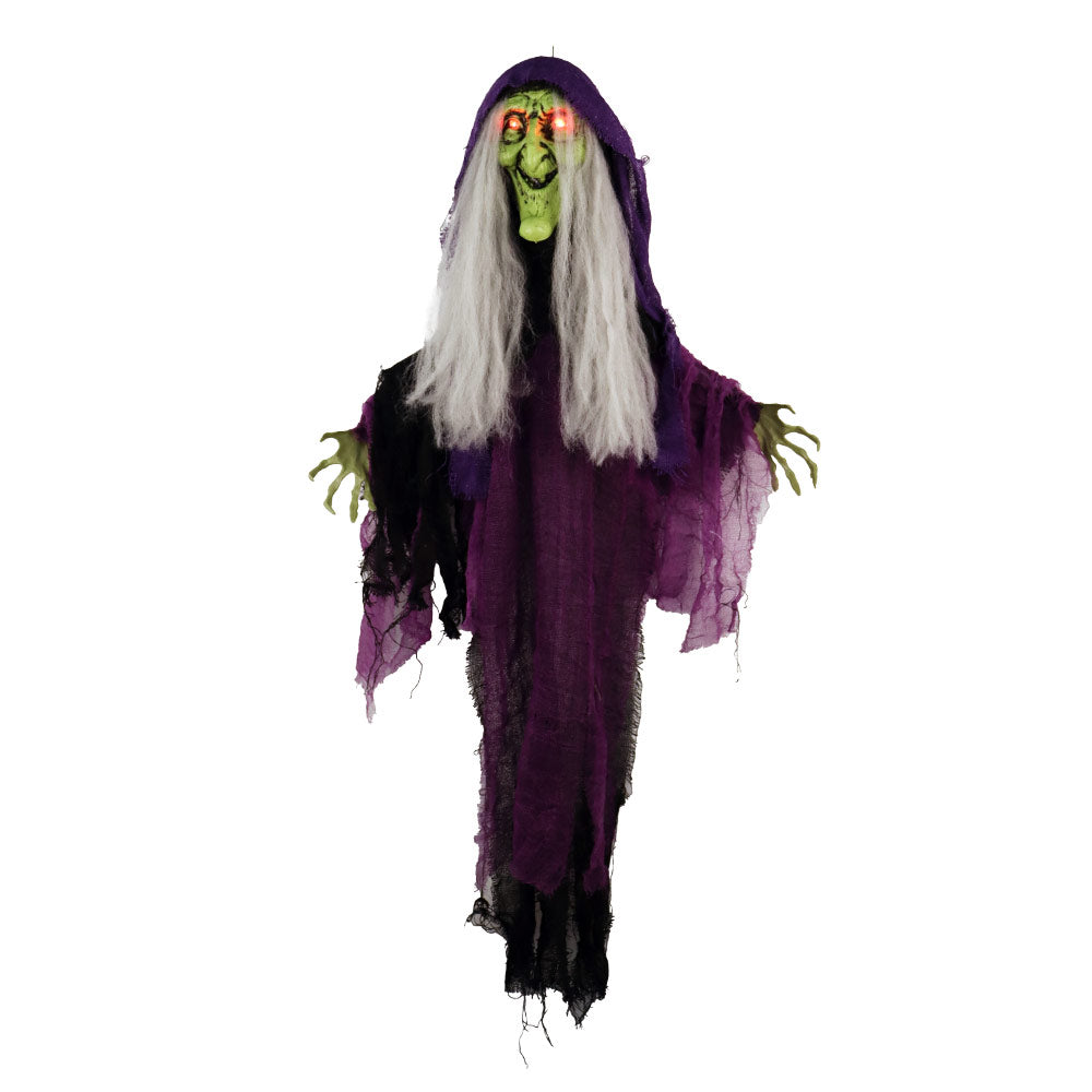 Mad Toys Spooky Hanging Witch with Light-Up Eyes Halloween Decoration