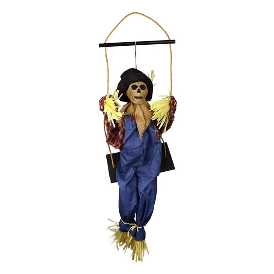 Mad Toys Creepy Swinging Scarecrow Halloween Decoration with Light and Sound