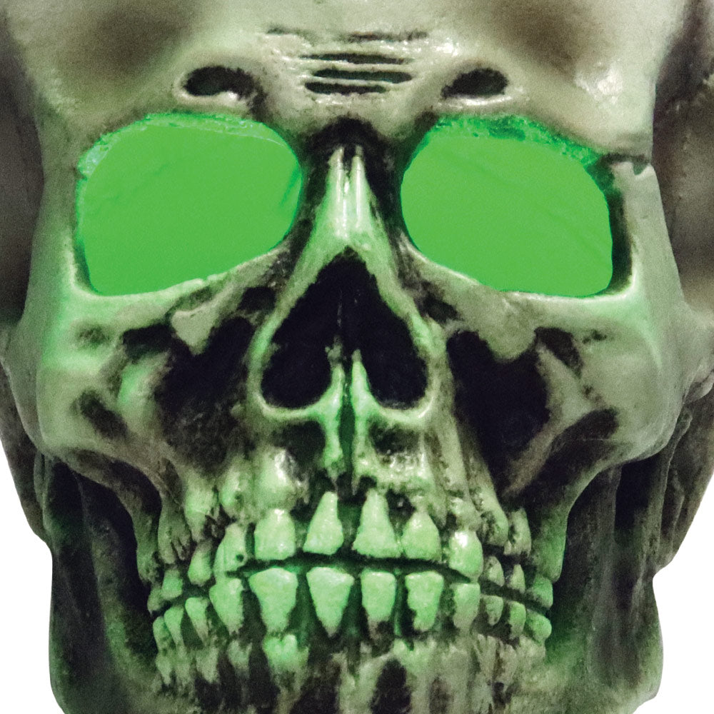 Mad Toys Scary Green Light-Up Giant Skull Halloween Decoration