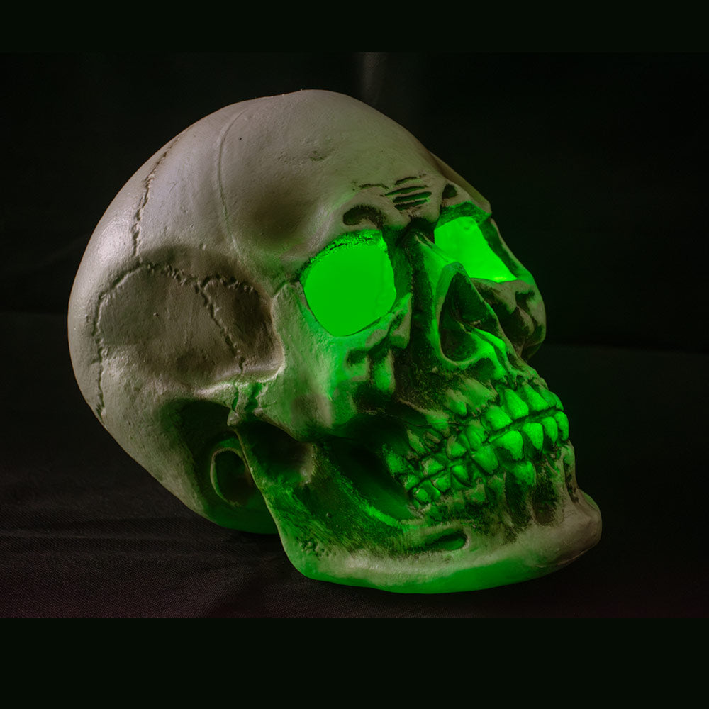 Mad Toys Scary Green Light-Up Giant Skull Halloween Decoration