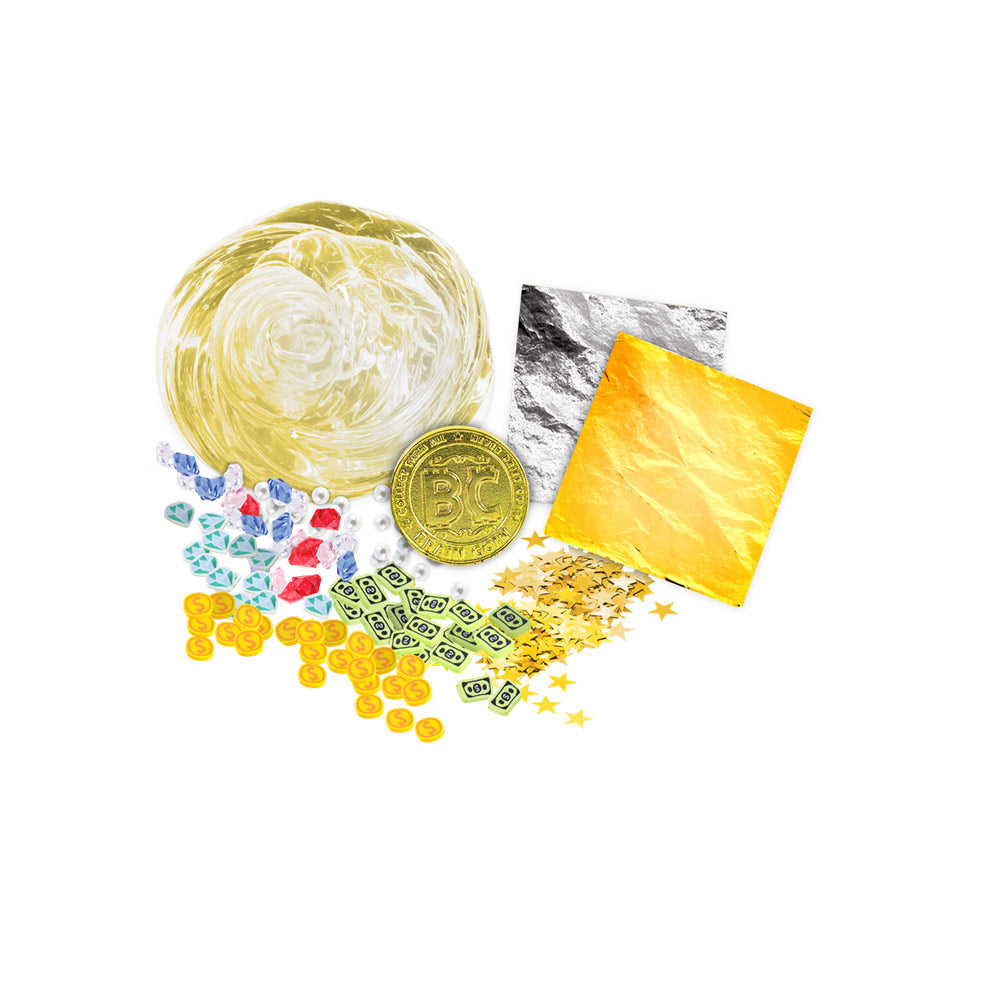 Slimy Get Rich – Gold & Silver Luxury Slime with Money Mix-Ins | Glitter Slime for Kids 5+, Assorted