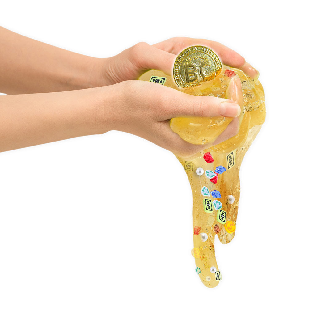Slimy Get Rich – Gold & Silver Luxury Slime with Money Mix-Ins | Glitter Slime for Kids 5+, Assorted